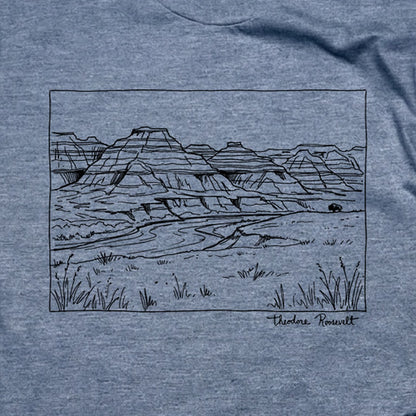 Theodore Roosevelt Line Drawing T-Shirt