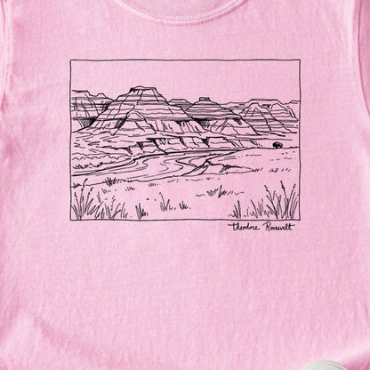 Theodore Roosevelt Line Drawing Kids Cotton T-Shirt