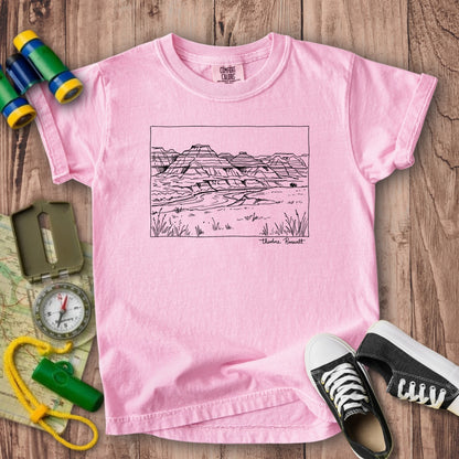 Theodore Roosevelt Line Drawing Kids Cotton T-Shirt