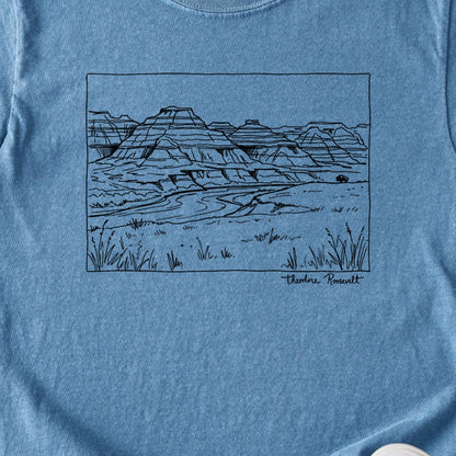 Theodore Roosevelt Line Drawing Kids Cotton T-Shirt