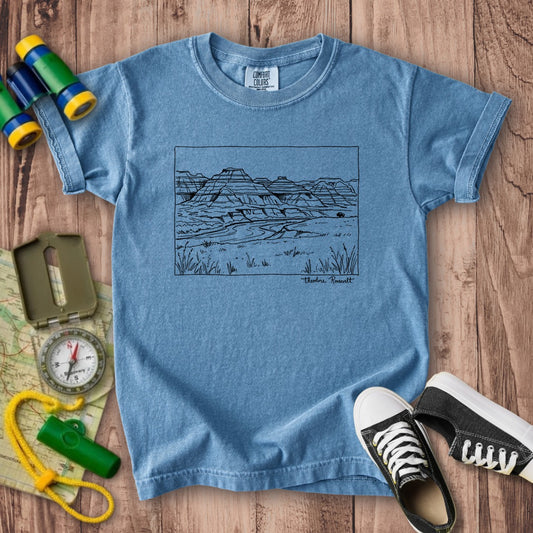 Theodore Roosevelt Line Drawing Kids Cotton T-Shirt