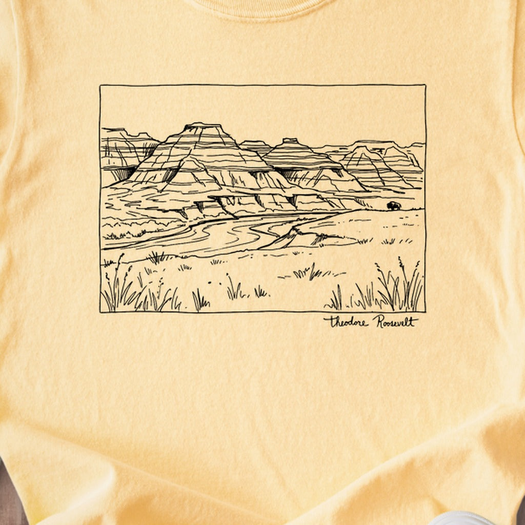 Theodore Roosevelt Line Drawing Kids Cotton T-Shirt