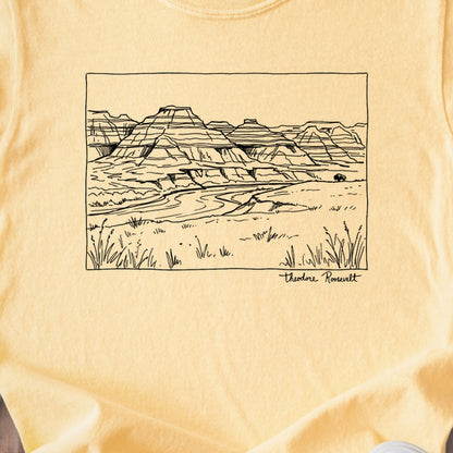 Theodore Roosevelt Line Drawing Kids Cotton T-Shirt
