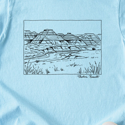 Theodore Roosevelt Line Drawing Kids Cotton T-Shirt
