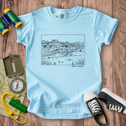 Theodore Roosevelt Line Drawing Kids Cotton T-Shirt