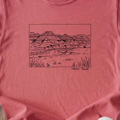 Theodore Roosevelt Line Drawing Kids Cotton T-Shirt