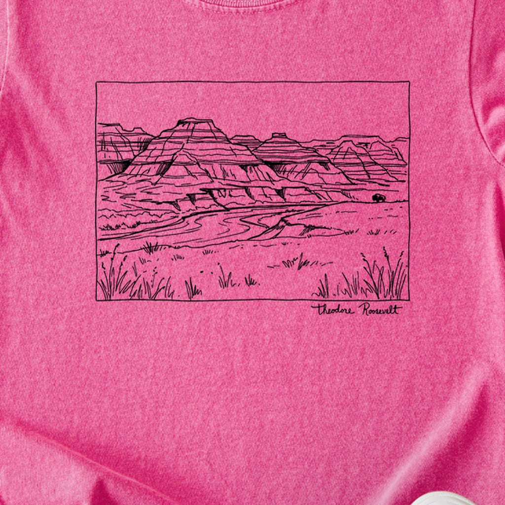 Theodore Roosevelt Line Drawing Kids Cotton T-Shirt