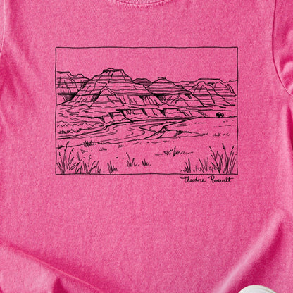 Theodore Roosevelt Line Drawing Kids Cotton T-Shirt