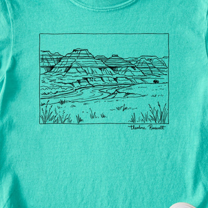 Theodore Roosevelt Line Drawing Kids Cotton T-Shirt