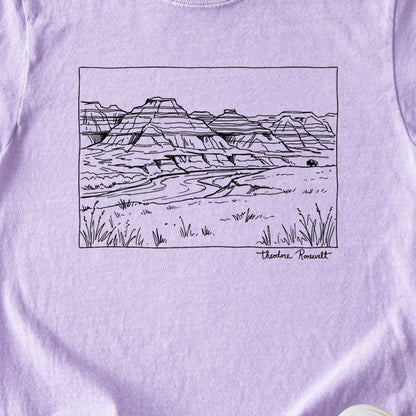Theodore Roosevelt Line Drawing Kids Cotton T-Shirt