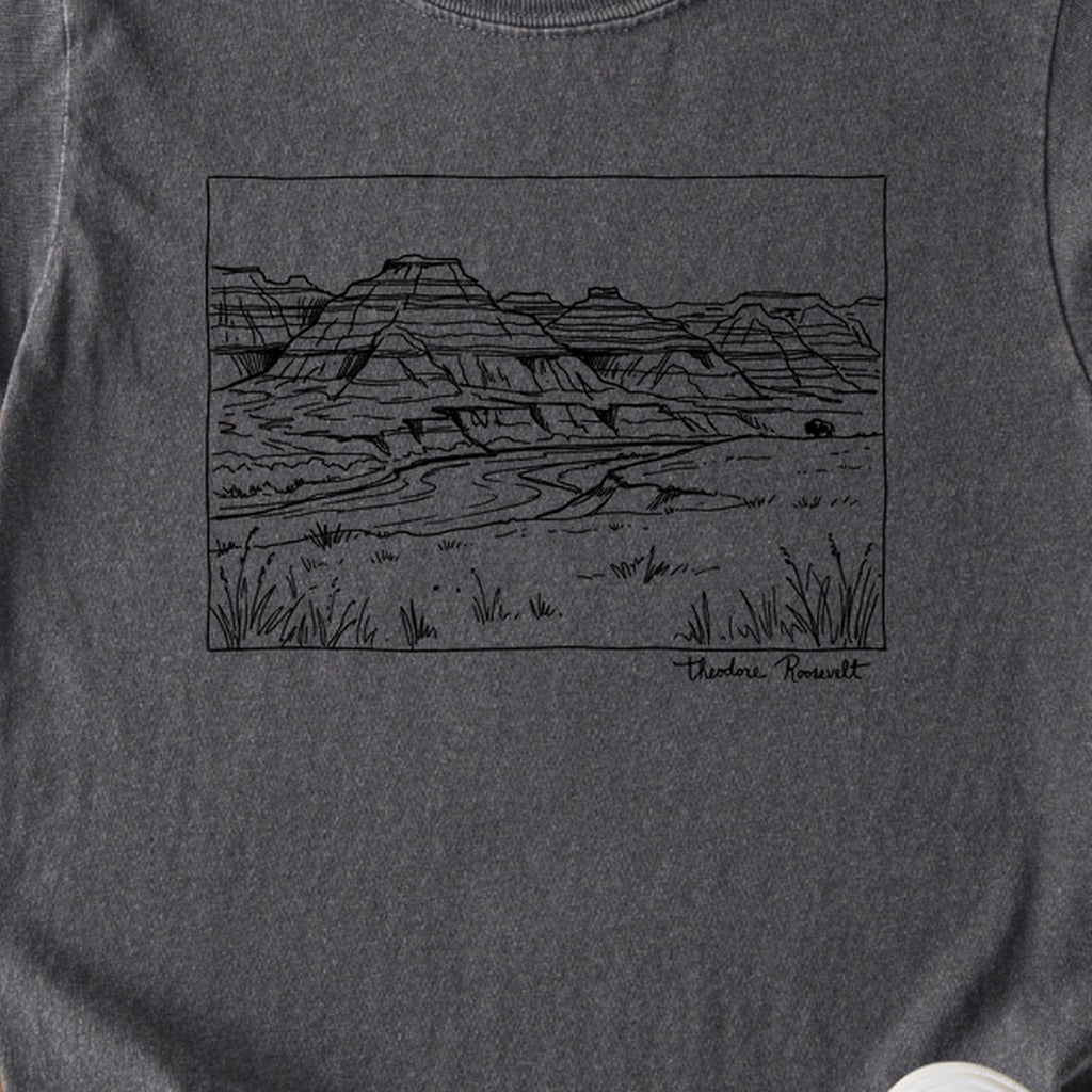 Theodore Roosevelt Line Drawing Kids Cotton T-Shirt