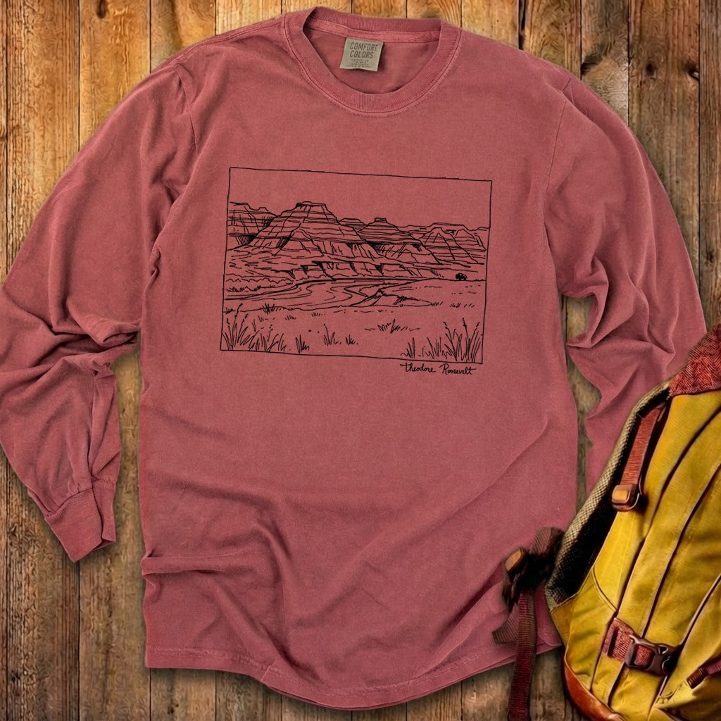 Theodore Roosevelt Line Drawing Cotton Long Sleeve