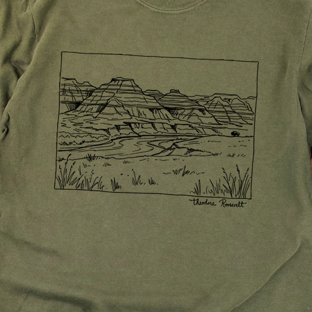 Theodore Roosevelt Line Drawing Cotton Long Sleeve