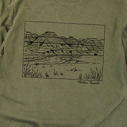 Theodore Roosevelt Line Drawing Cotton Long Sleeve
