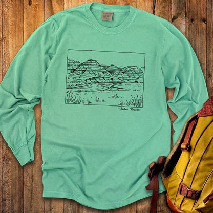 Theodore Roosevelt Line Drawing Cotton Long Sleeve