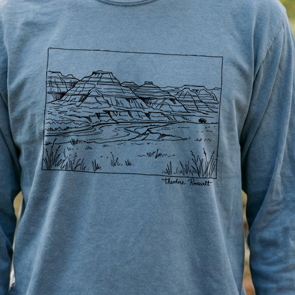 Theodore Roosevelt Line Drawing Cotton Long Sleeve