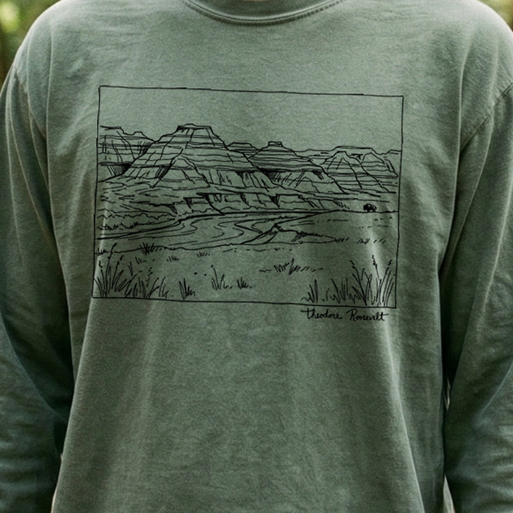 Theodore Roosevelt Line Drawing Cotton Long Sleeve