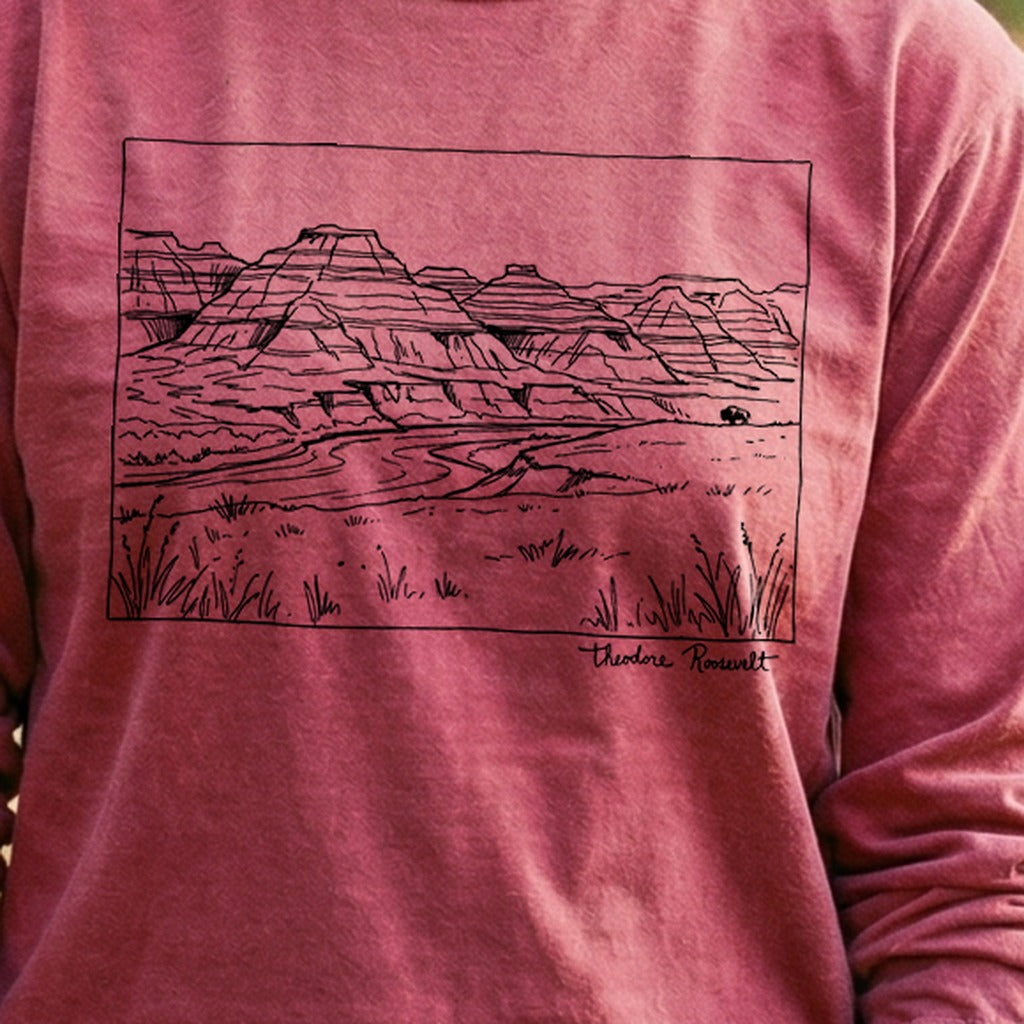 Theodore Roosevelt Line Drawing Cotton Long Sleeve