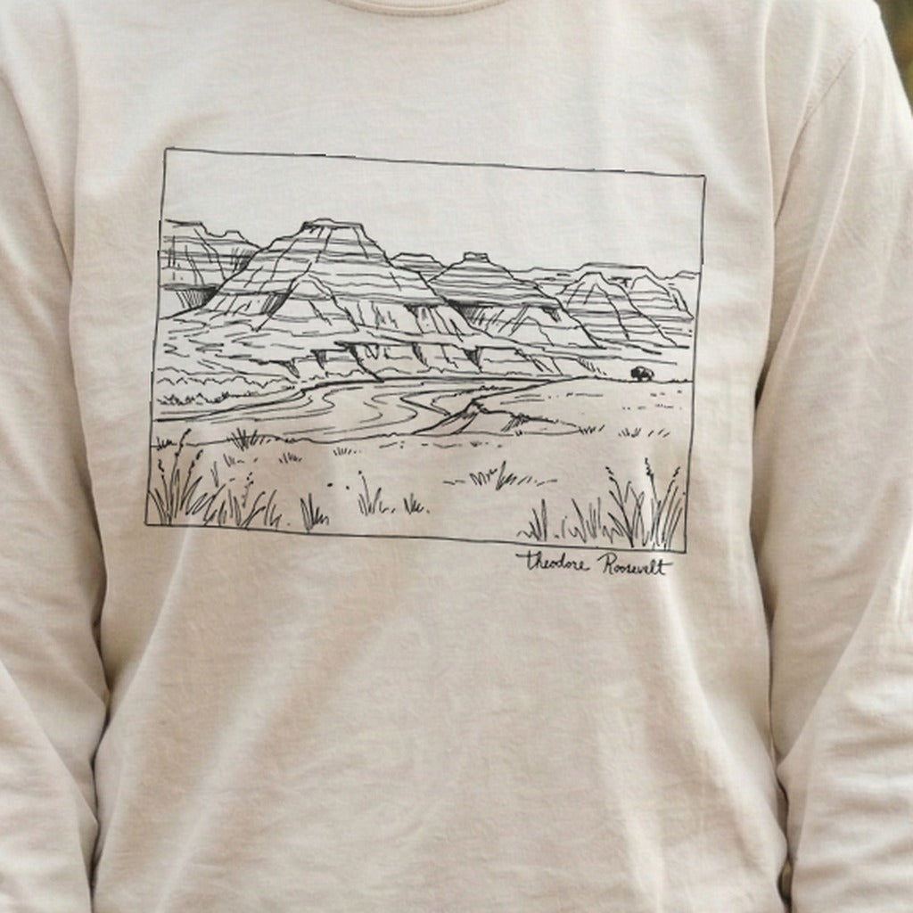Theodore Roosevelt Line Drawing Cotton Long Sleeve