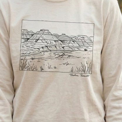 Theodore Roosevelt Line Drawing Cotton Long Sleeve