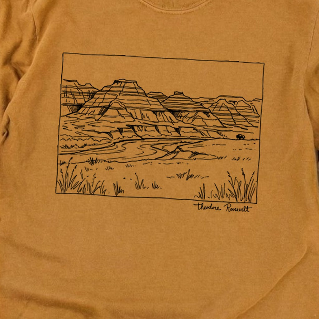 Theodore Roosevelt Line Drawing Cotton Long Sleeve