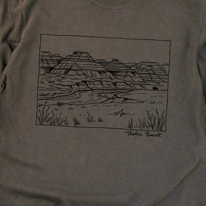 Theodore Roosevelt Line Drawing Cotton Long Sleeve