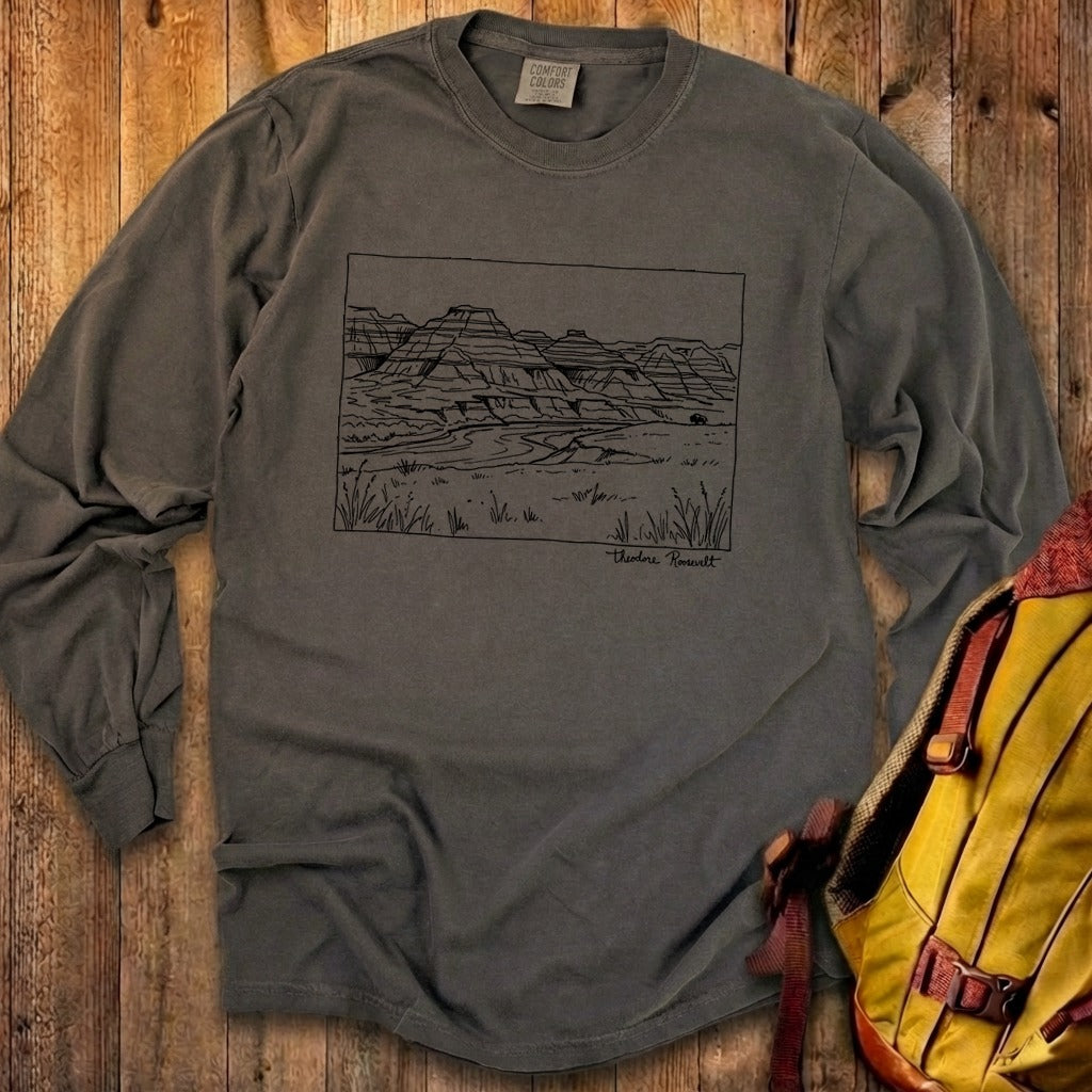 Theodore Roosevelt Line Drawing Cotton Long Sleeve