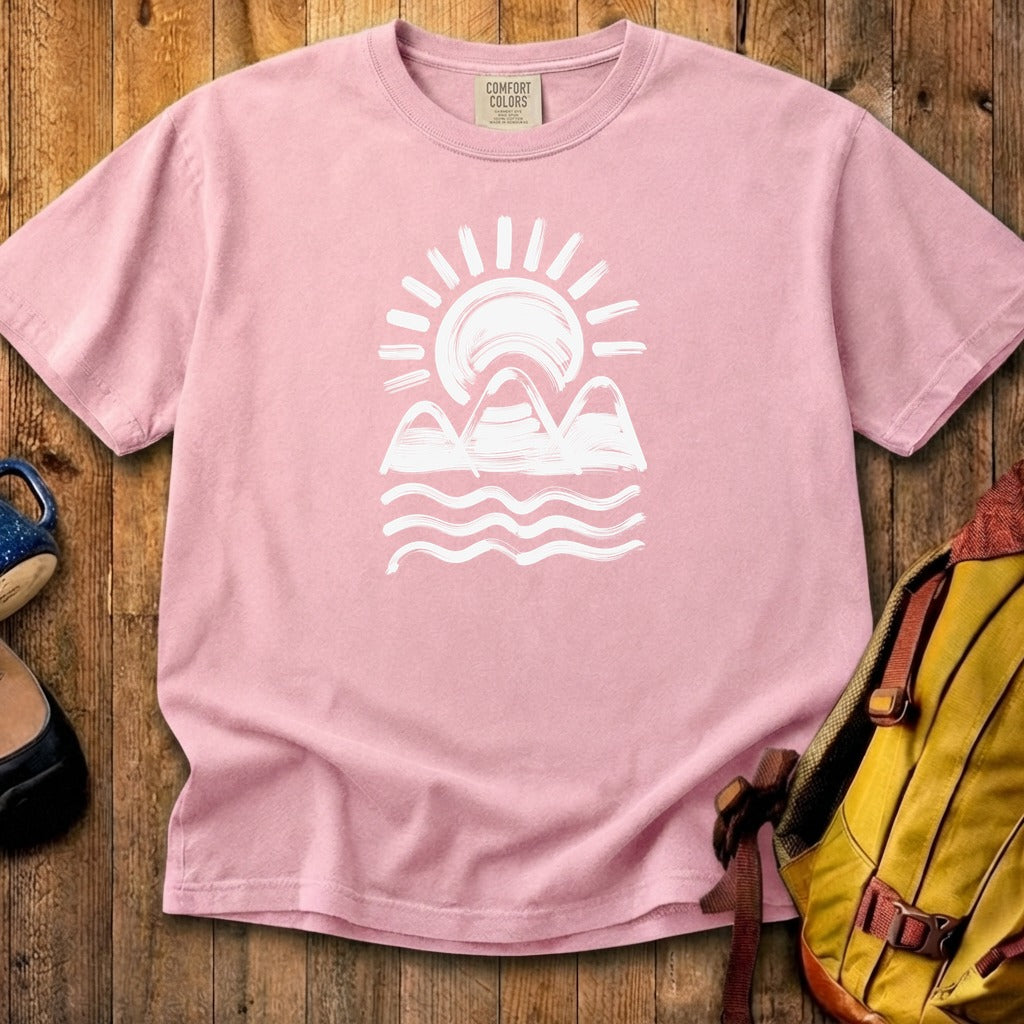 Three Sisters Mountains Cotton T-Shirt