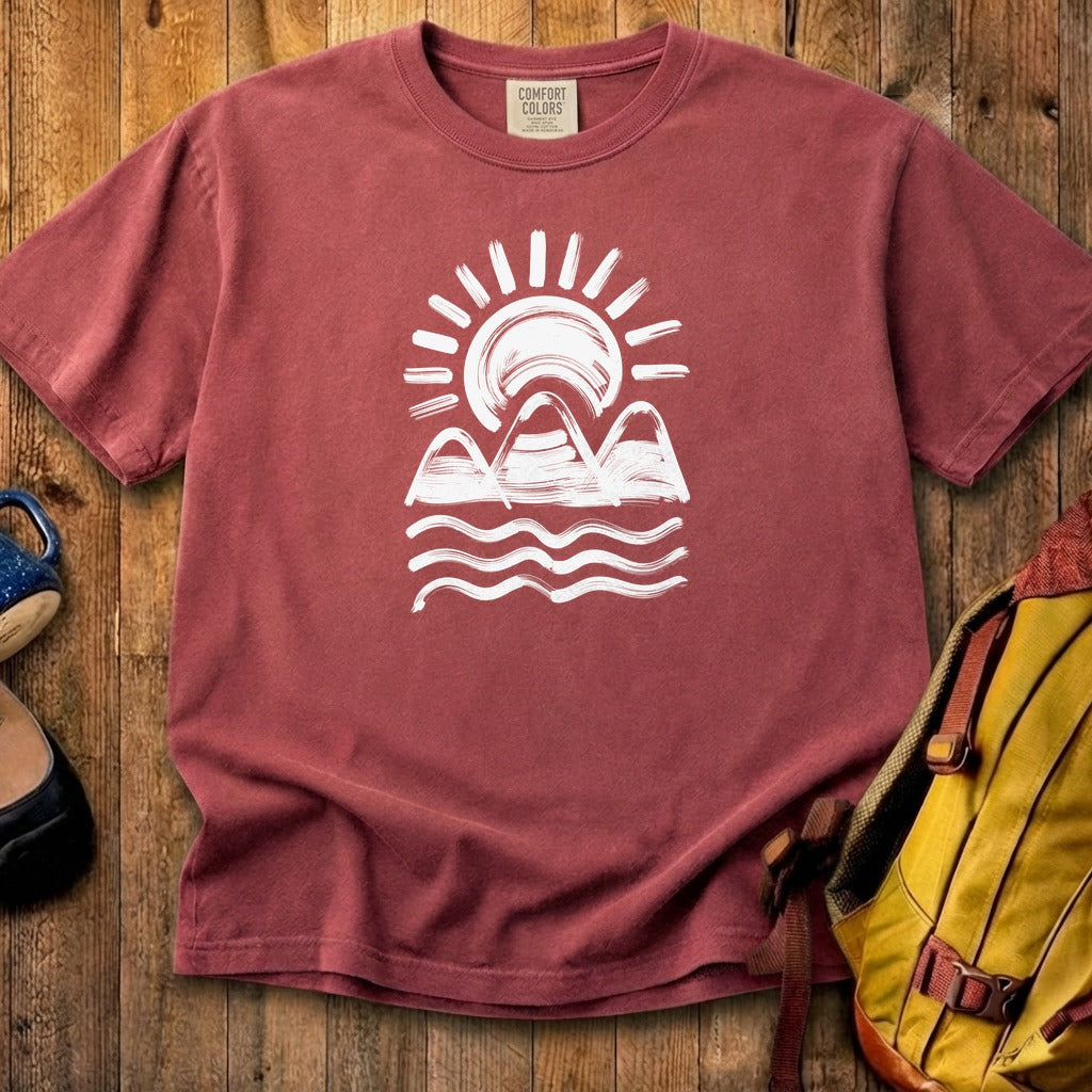 Three Sisters Mountains Cotton T-Shirt