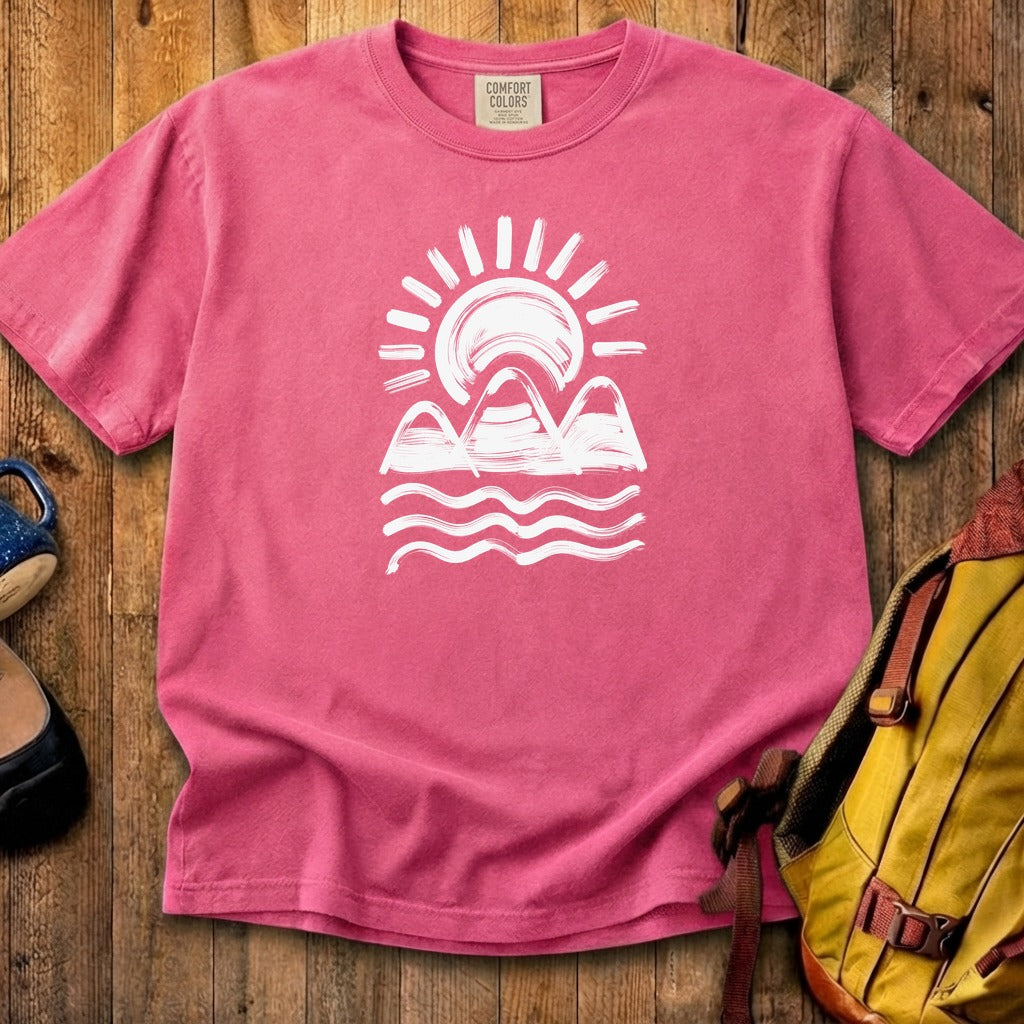Three Sisters Mountains Cotton T-Shirt