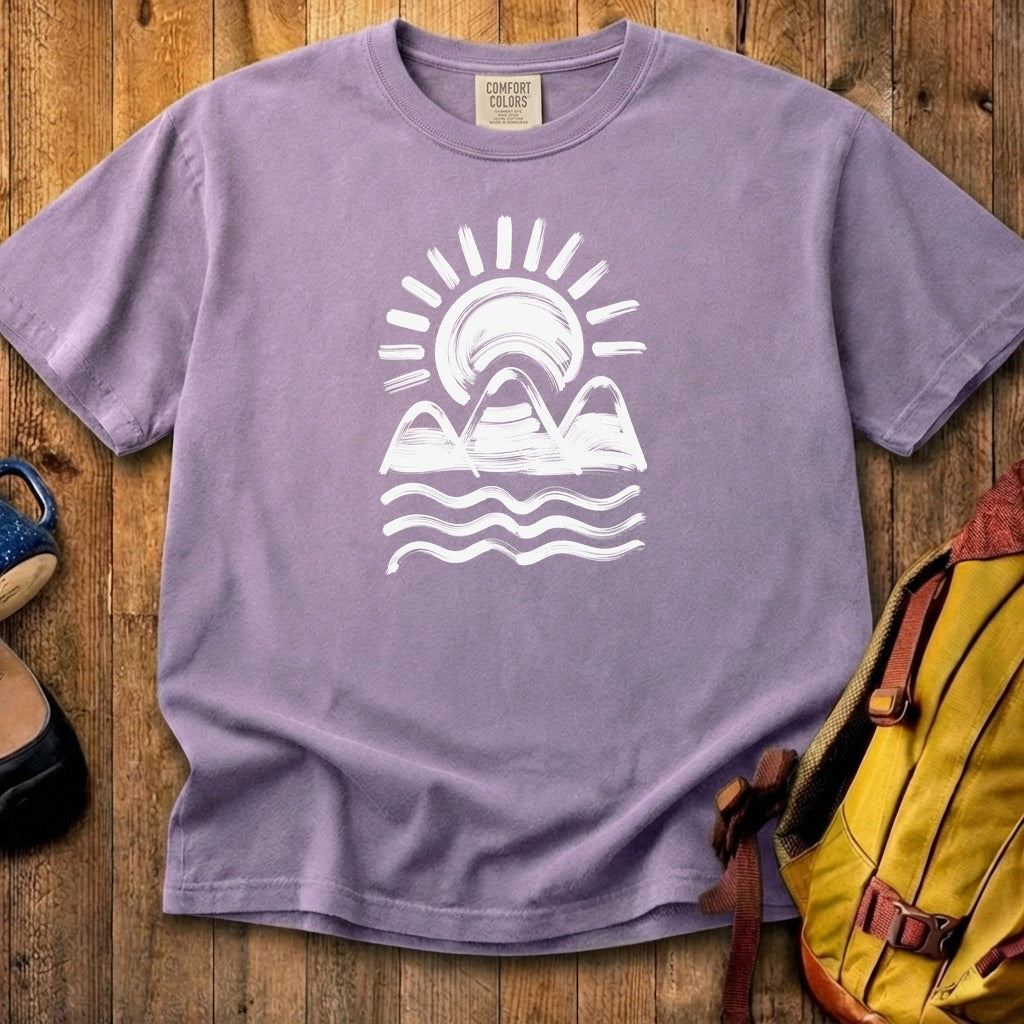 Three Sisters Mountains Cotton T-Shirt