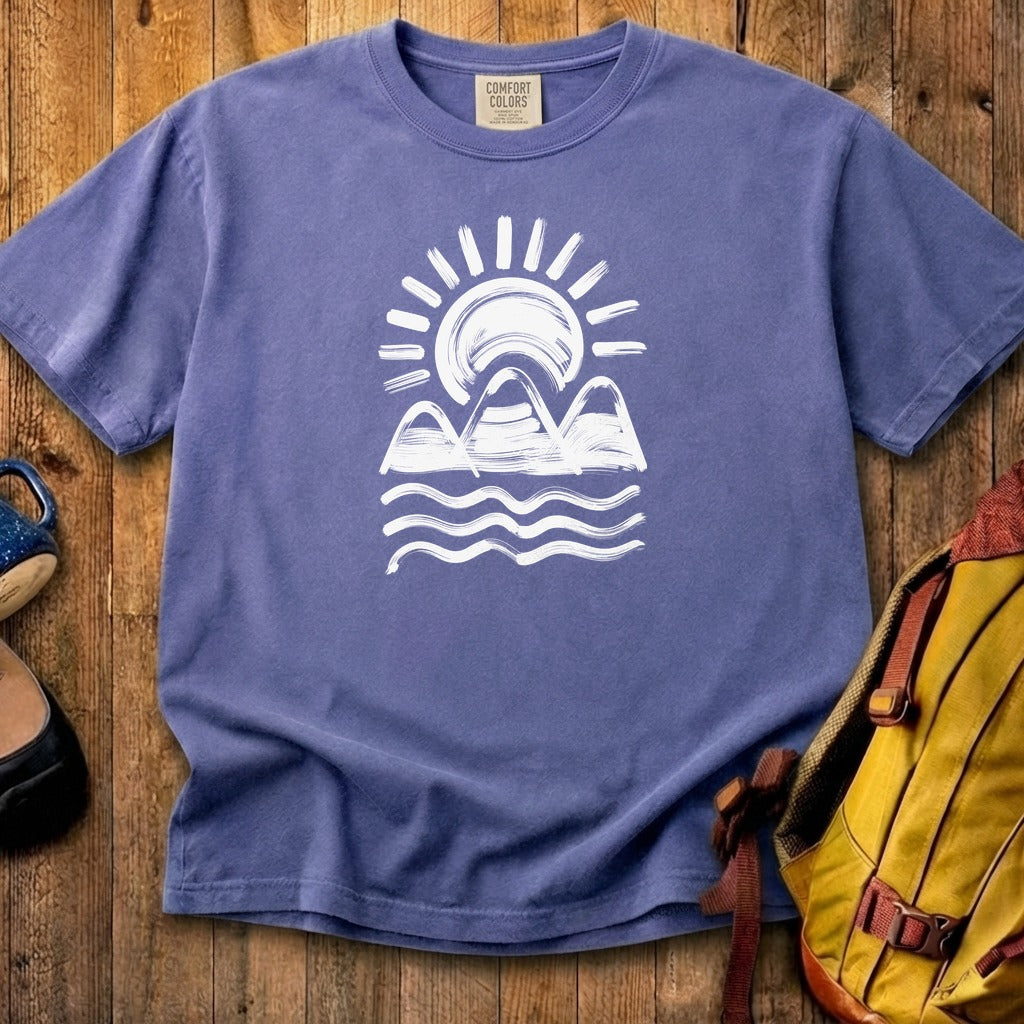Three Sisters Mountains Cotton T-Shirt
