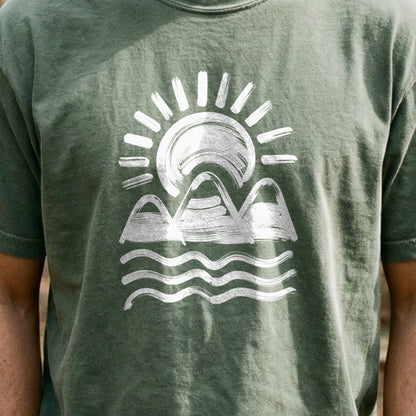 Three Sisters Mountains Cotton T-Shirt