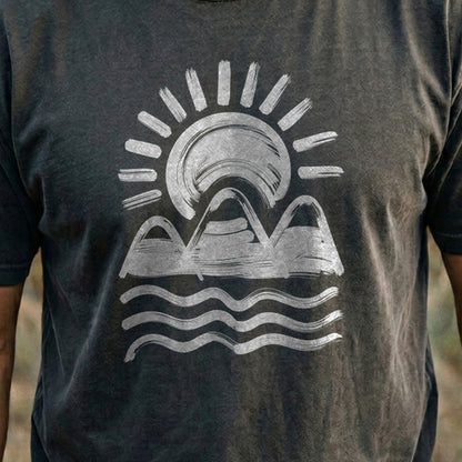 Three Sisters Mountains Cotton T-Shirt