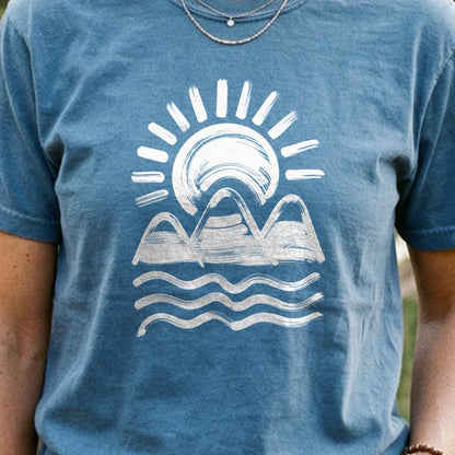 Three Sisters Mountains Cotton T-Shirt