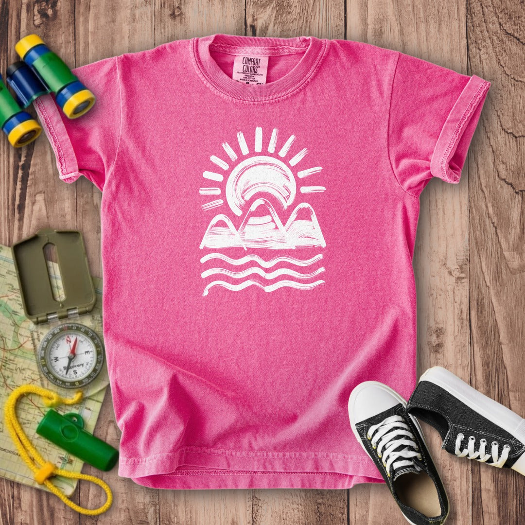 Three Sisters Mountains Kids Cotton T-Shirt