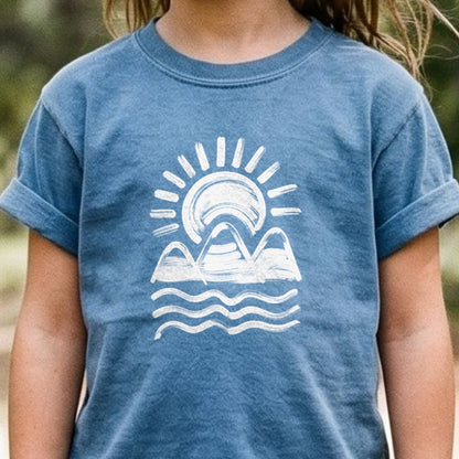 Three Sisters Mountains Kids Cotton T-Shirt