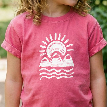 Three Sisters Mountains Kids Cotton T-Shirt