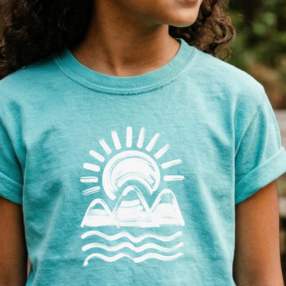 Three Sisters Mountains Kids Cotton T-Shirt