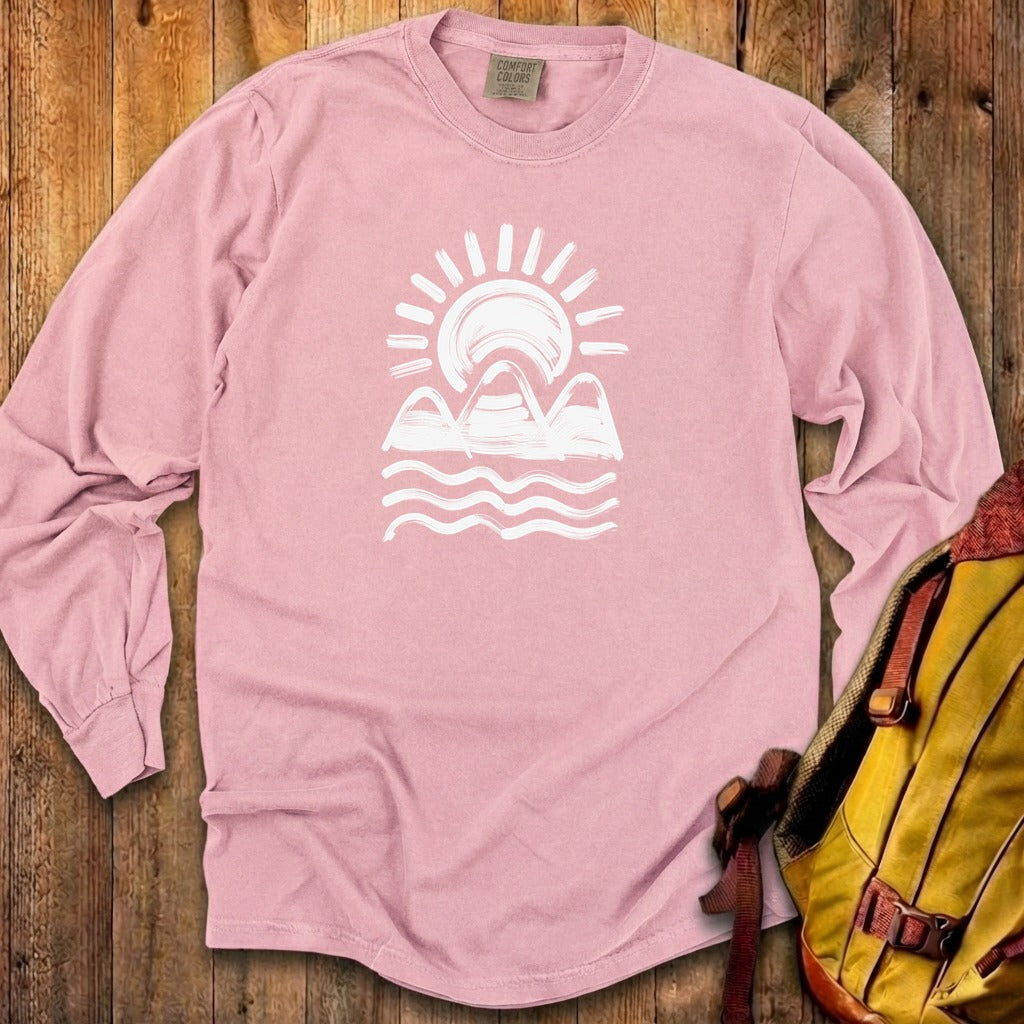 Three Sisters Mountains Cotton Long Sleeve