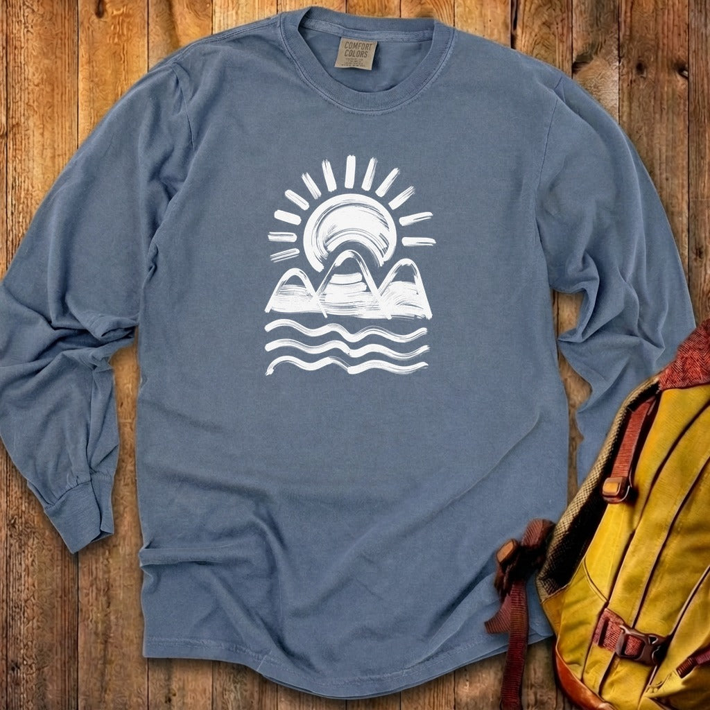 Three Sisters Mountains Cotton Long Sleeve