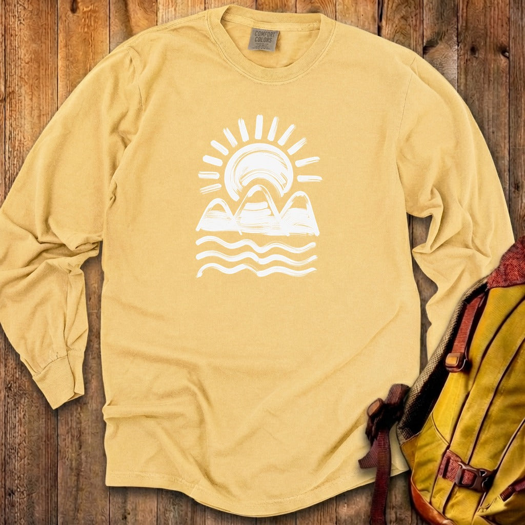 Three Sisters Mountains Cotton Long Sleeve