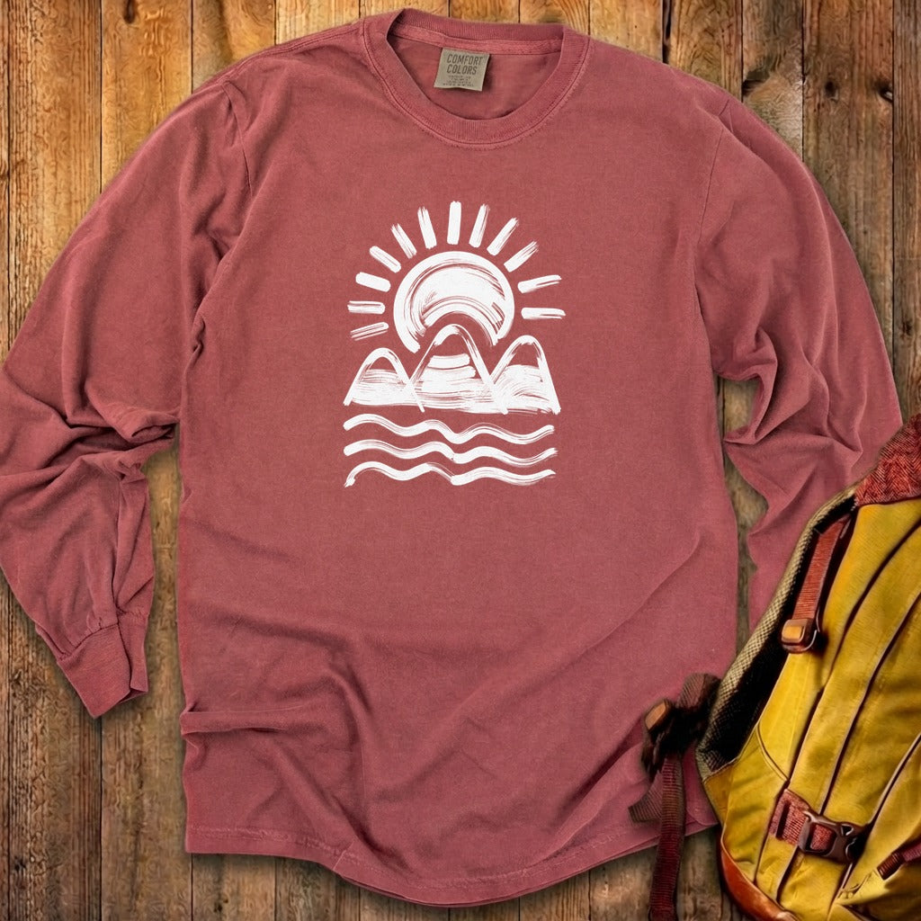 Three Sisters Mountains Cotton Long Sleeve