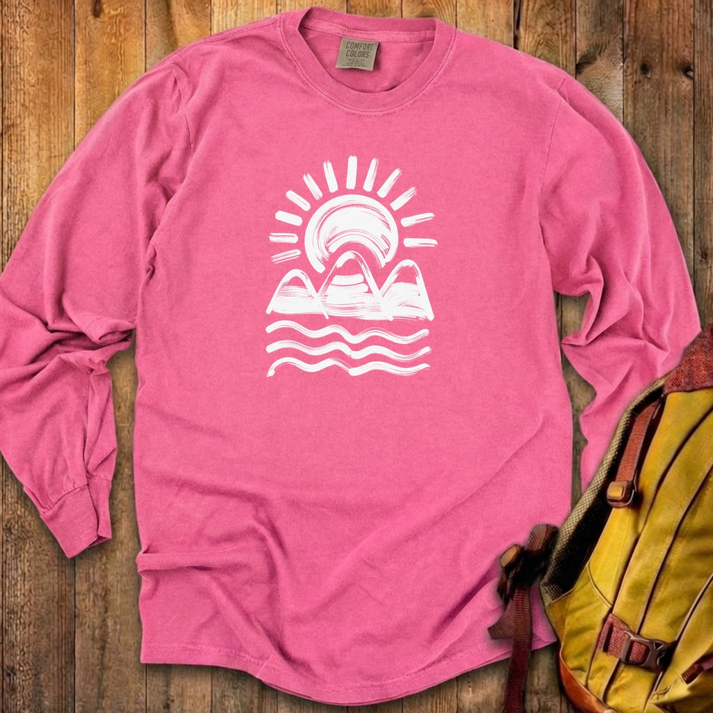 Three Sisters Mountains Cotton Long Sleeve