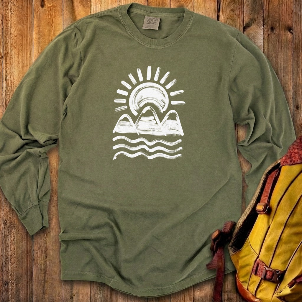 Three Sisters Mountains Cotton Long Sleeve