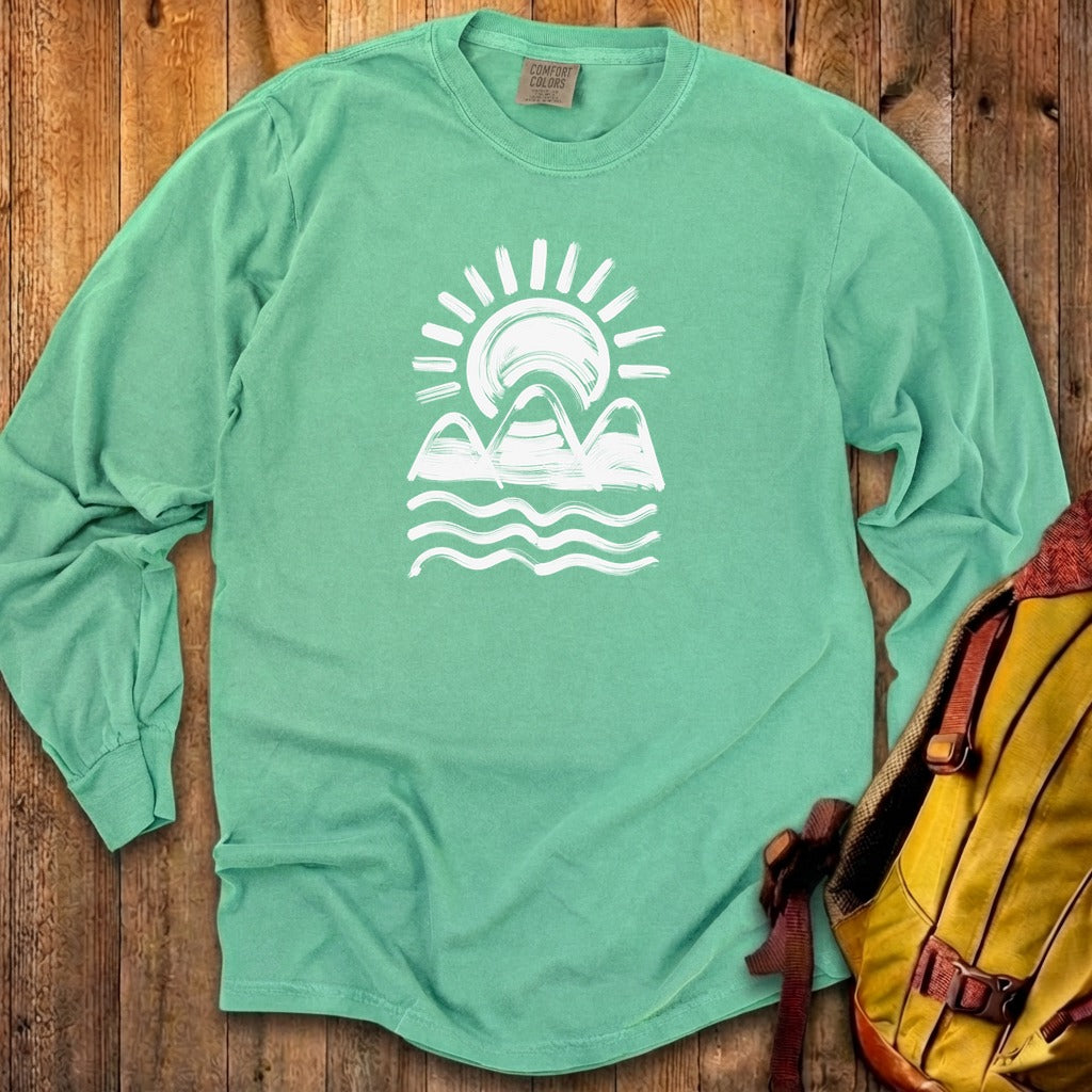Three Sisters Mountains Cotton Long Sleeve