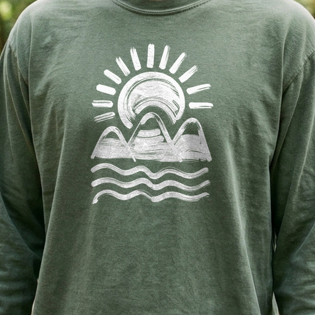 Three Sisters Mountains Cotton Long Sleeve