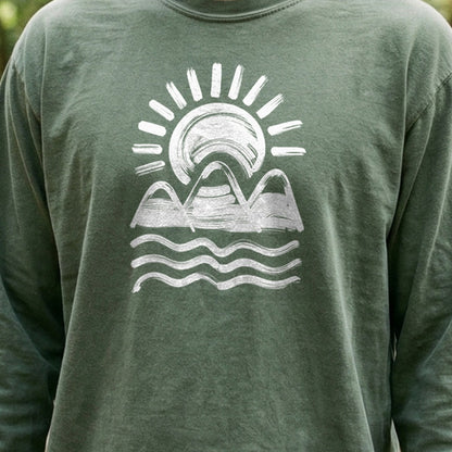 Three Sisters Mountains Cotton Long Sleeve