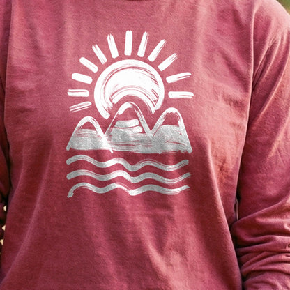 Three Sisters Mountains Cotton Long Sleeve