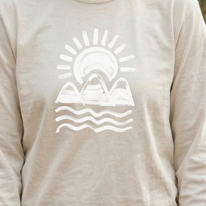 Three Sisters Mountains Cotton Long Sleeve